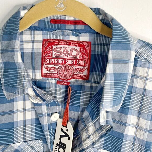 Superdry NWT Western Cowboy Country Farmer Cotton Check Collared Button Shirt - Picture 7 of 16